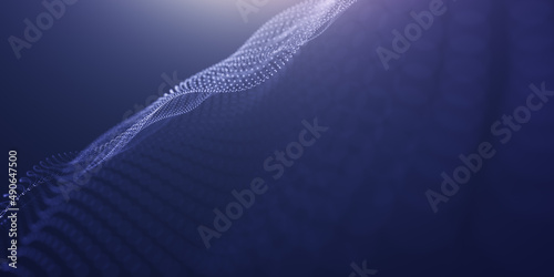 abstract beautiful wave technology background with blue light effect corporate concept. Futuristic point wave. Beautiful wave-shaped array of glowing dots © World War III