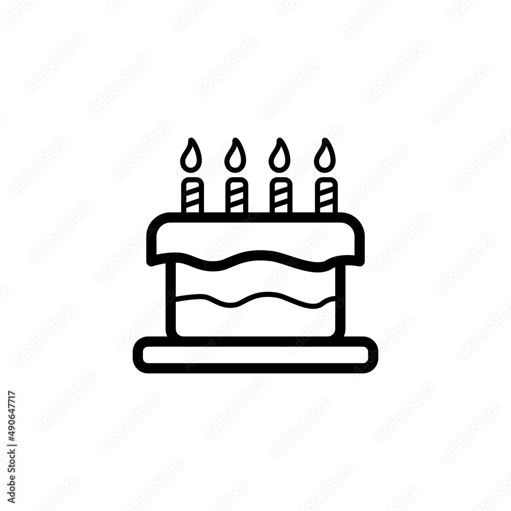 Birthday Cake Icon Vector Illustration Birthday Cake Icon Vector Illustration