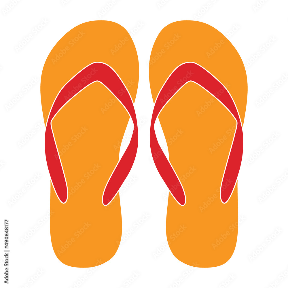 Flip Flops. Hand-drawn illustration on white background. Flip Flops. Hand-drawn illustration on white background.