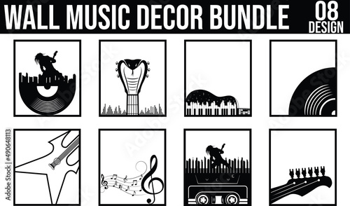 wall music decor  laser cut file bundle 