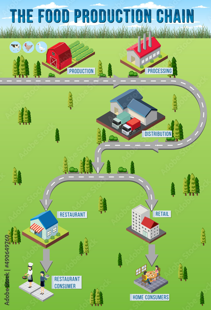 Diagram of supply chain management Stock Vector | Adobe Stock