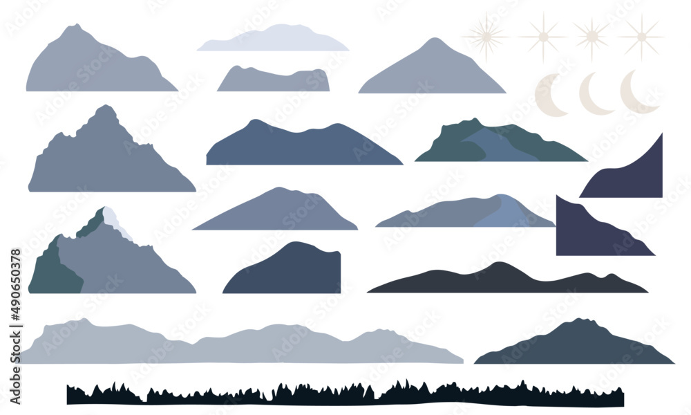 set of mountain icons set of mountain icons