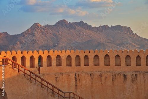 Beautiful sunset from Nizwa fort in Oman