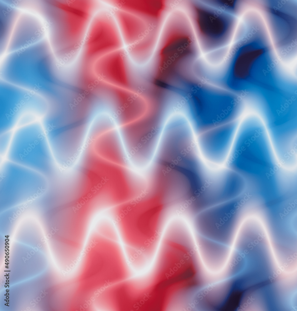 Fototapeta premium Neon Shiny Hologram Wavy Stripes Abstract Seamless Pattern Trendy Bright Colors Elegant Chic Design