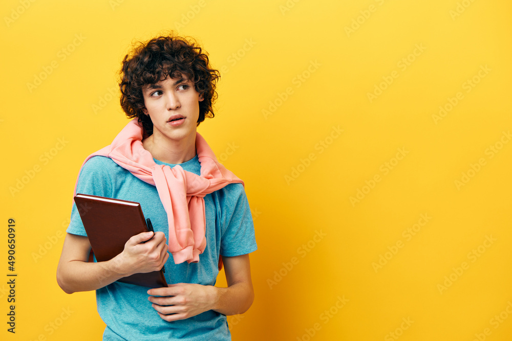 man education with notepad hand gesture isolated backgrounds man education with notepad hand gesture isolated backgrounds