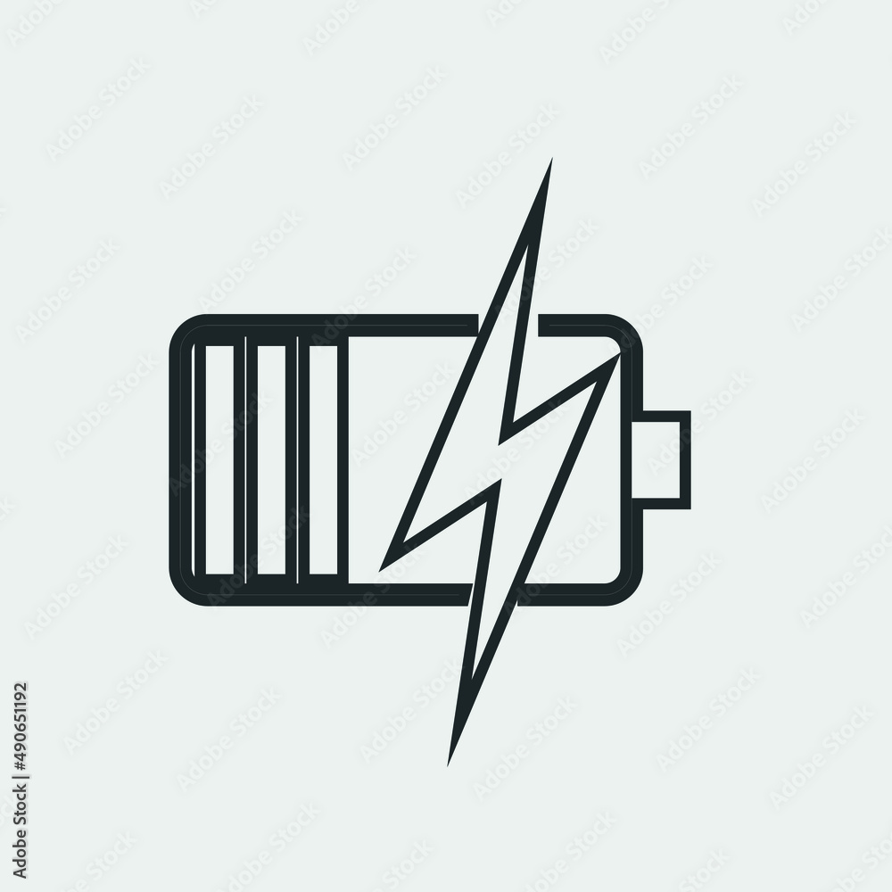 Battery fast charging vector icon illustration sign Battery fast charging vector icon illustration sign