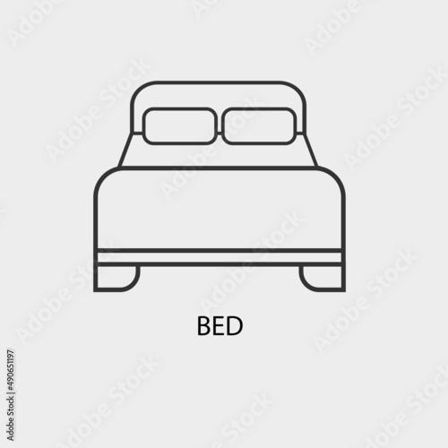 Bed vector icon illustration sign