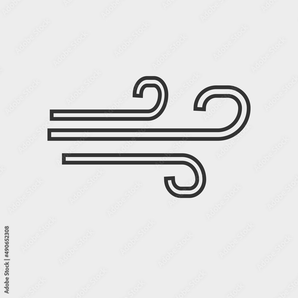 Wind blow vector icon illustration sign Wind blow vector icon illustration sign