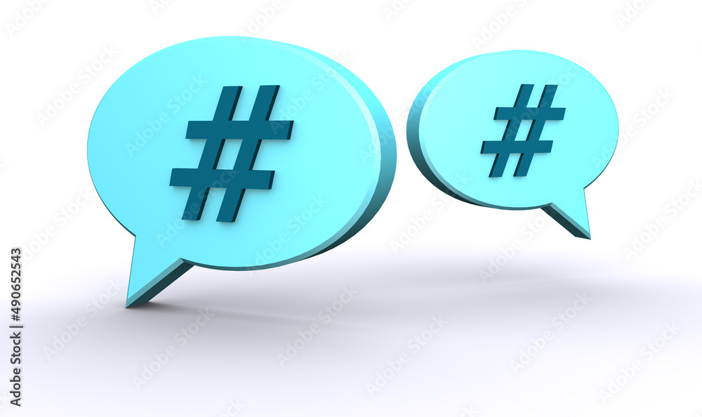 Obraz premium コメント記号の3DCG、SNSの会話を表現するイメージ