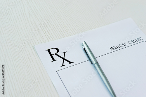 Wallpaper Mural Pen on empty medical prescription Torontodigital.ca