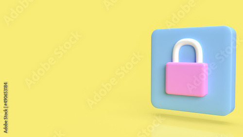 The pink master key for security concept 3d rendering