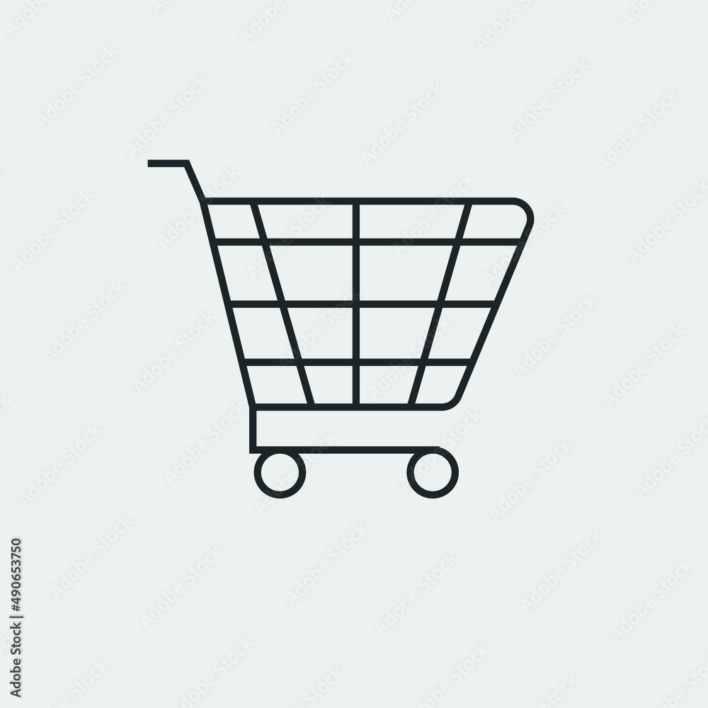 Shopping cart vector icon illustration sign