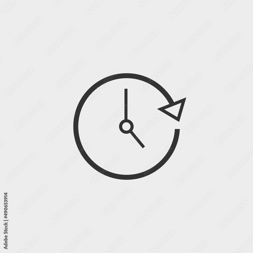 Time arrow vector icon illustration sign