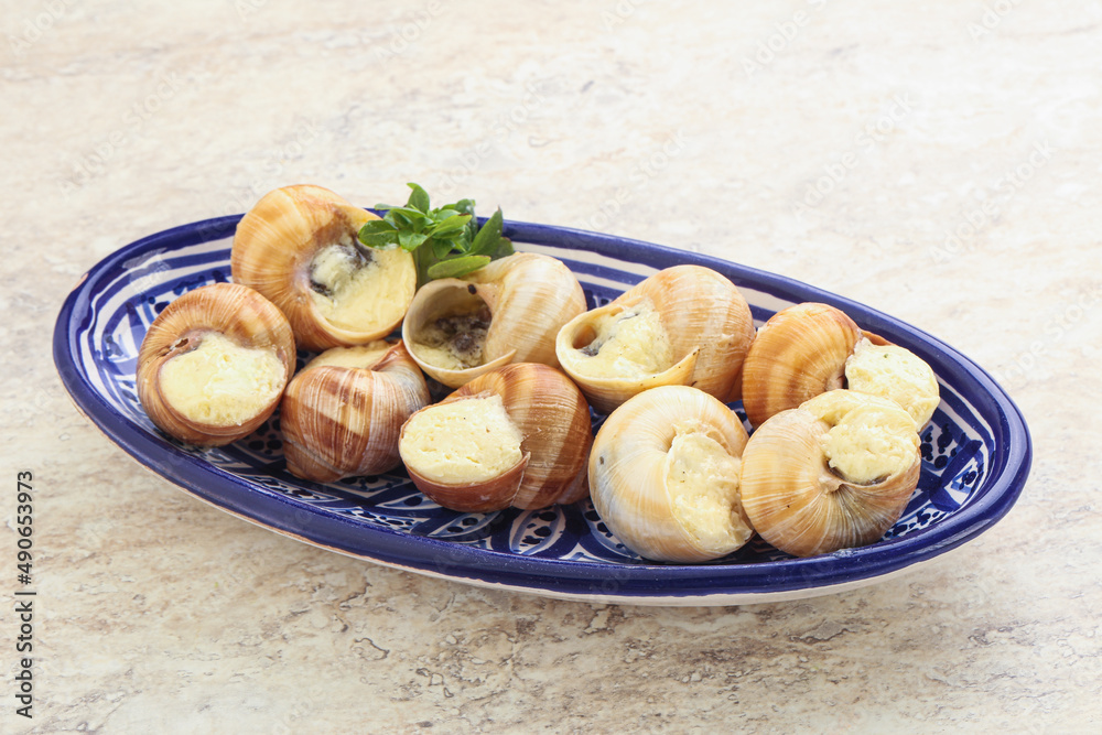 Delicous baked snail with butter - Escargot Delicous baked snail with butter - Escargot
