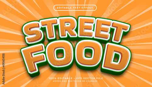 street food3d text effect and editable text effect