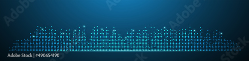 abstract wave sound particle line. background data technology vector illustration