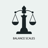 Balance scales vector icon illustration sign