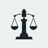 Balance scales vector icon illustration sign