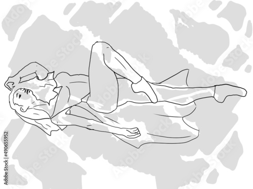 illustration of a person with a map, beautiful, naked girl, athlete, dancing without a dress, dance, without a skirt, illustration, woman, figure, slender girl, naked, nudity, person, female character