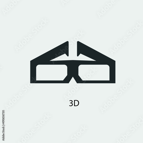 3D glasses vector icon illustration sign