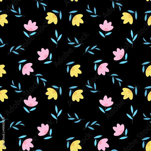 Summer Flower Seamless Pattern Background Illustration