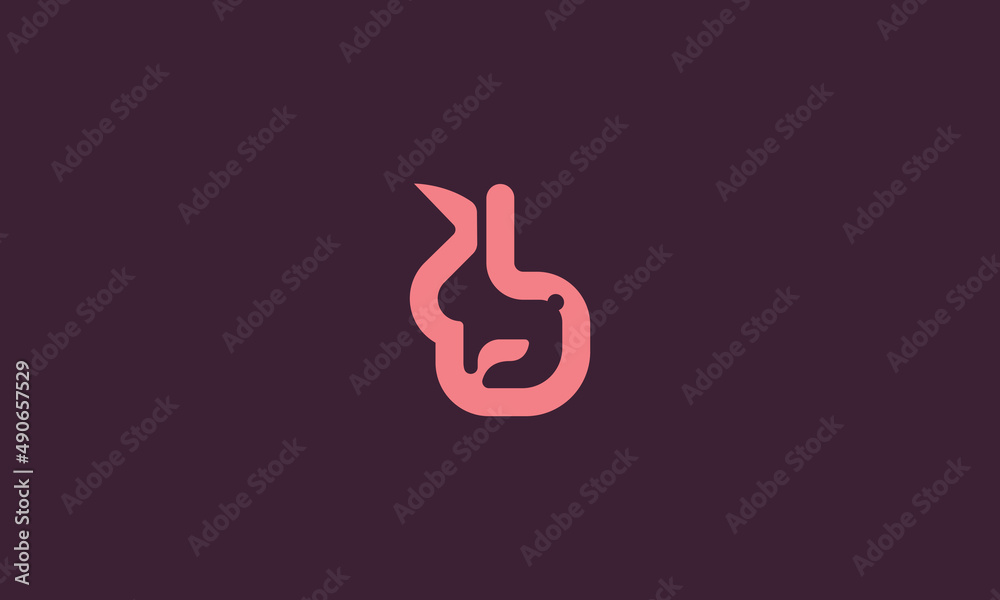 Fototapeta premium Rabbit Easter Bunny Logo Template