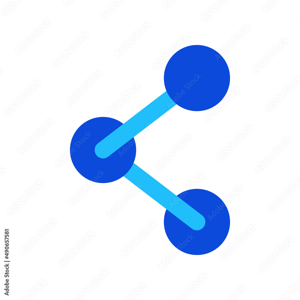 Network sharing icon vector graphic illustration in blue Network sharing icon vector graphic illustration in blue