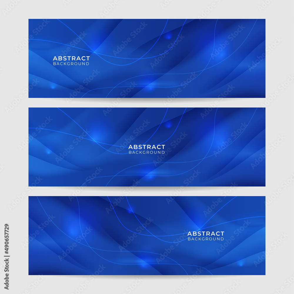 Set of modern abstract dark blue banner background. Vector illustration template with pattern. Design for technology, business, corporate, institution, party, festive, seminar, and talks.