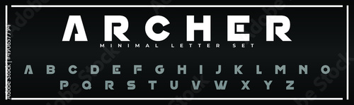 Fotografia ARCHER Tech Modern Alphabet Letter Font