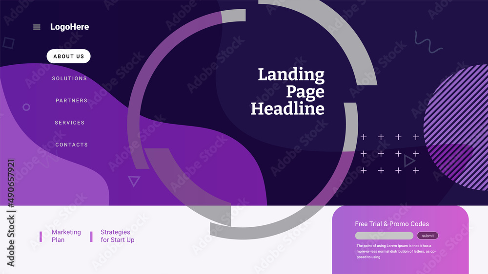 Landing page modern background with Memphis abstract concept Landing page modern background with Memphis abstract concept