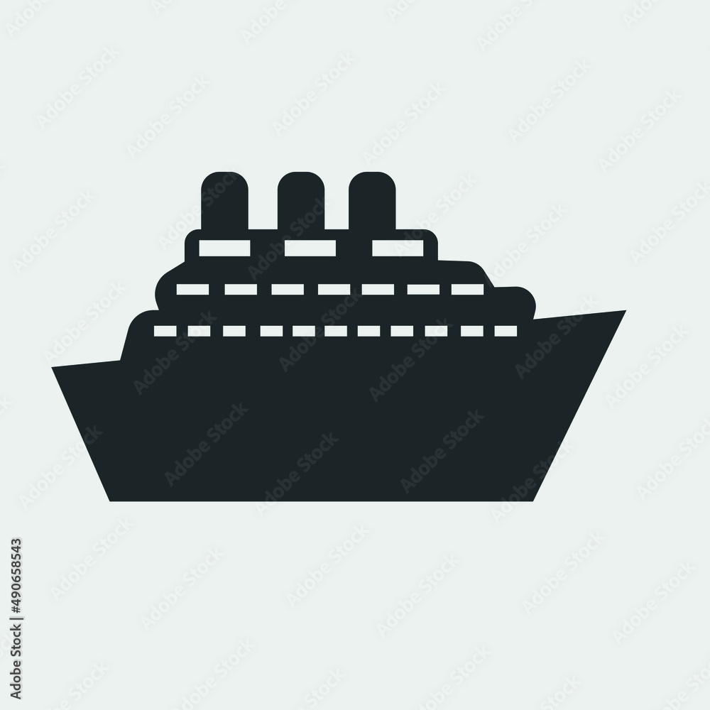 Obraz premium Ship vector icon illustration sign