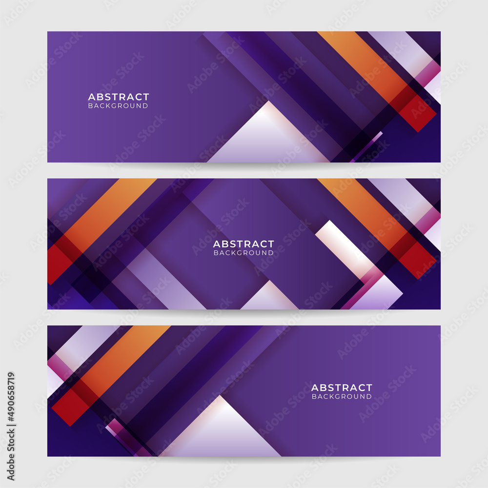 Modern abstract dark purple blue orange banner background. Vector abstract graphic design banner pattern background template.