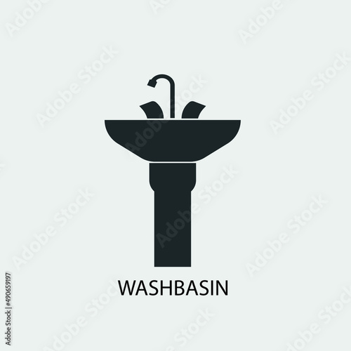 Washbasin vector icon illustration sign