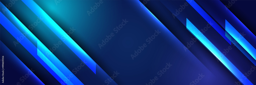 Fototapeta premium Modern abstract dark blue banner background. Vector illustration template with pattern. Design for technology, business, corporate, institution, party, festive, seminar, and talks.