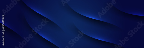 Modern abstract dark blue banner background. Vector illustration template with pattern. Design for technology, business, corporate, institution, party, festive, seminar, and talks.