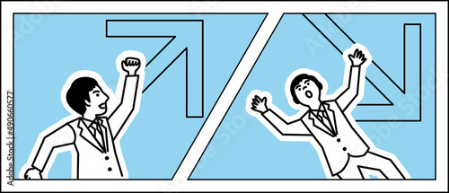 ビジネスシーン　矢印と男性