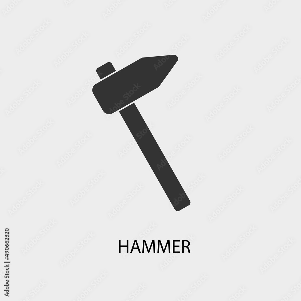 Hammer vector icon illustration sign Hammer vector icon illustration sign