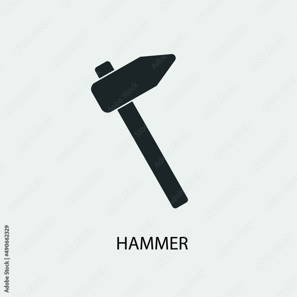 Hammer vector icon illustration sign Hammer vector icon illustration sign