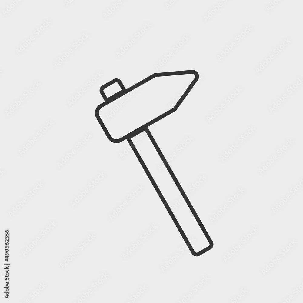 Hammer vector icon illustration sign