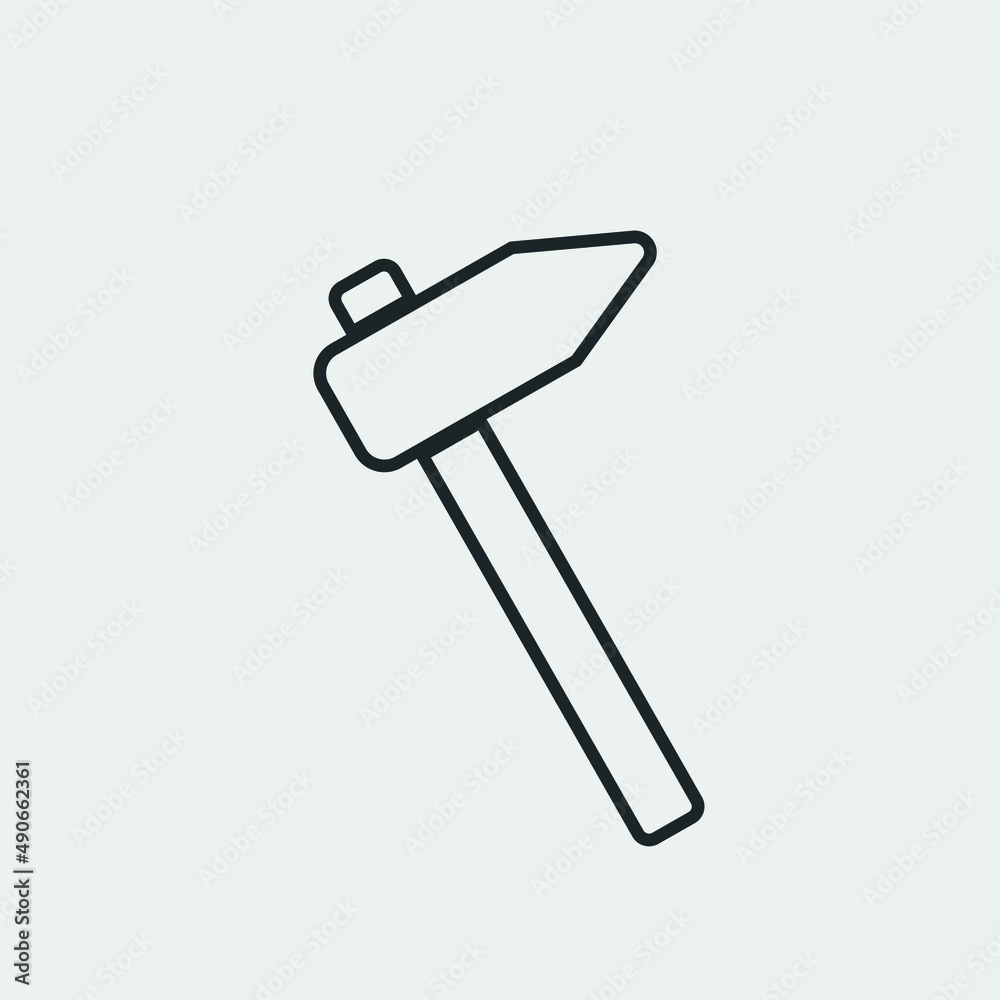 Hammer vector icon illustration sign Hammer vector icon illustration sign