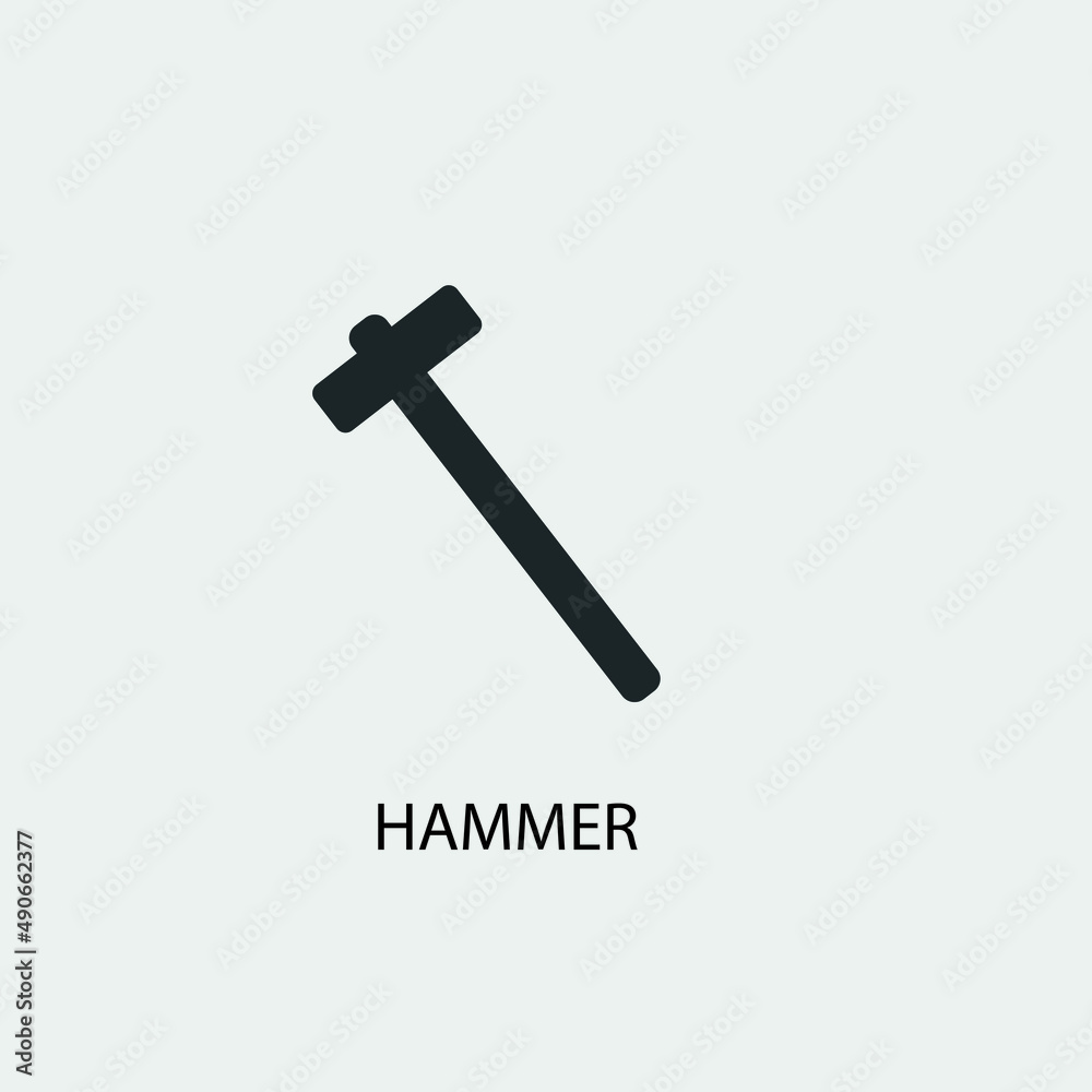 Hammer vector icon illustration sign Hammer vector icon illustration sign