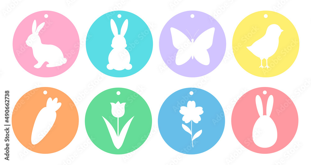 Set Easter gift tags templates