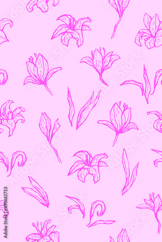 Seamless Pattern Floral Background with color Changeable