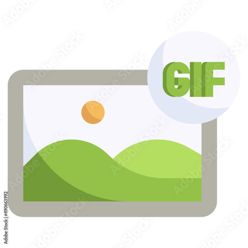GIF FILE flat icon,linear,outline,graphic,illustration