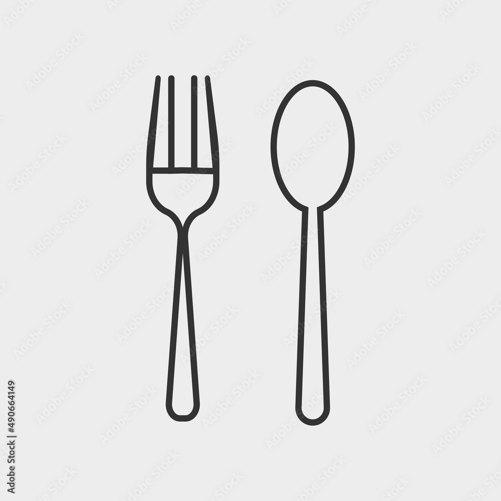 Cutlery vector icon illustration sign Cutlery vector icon illustration sign