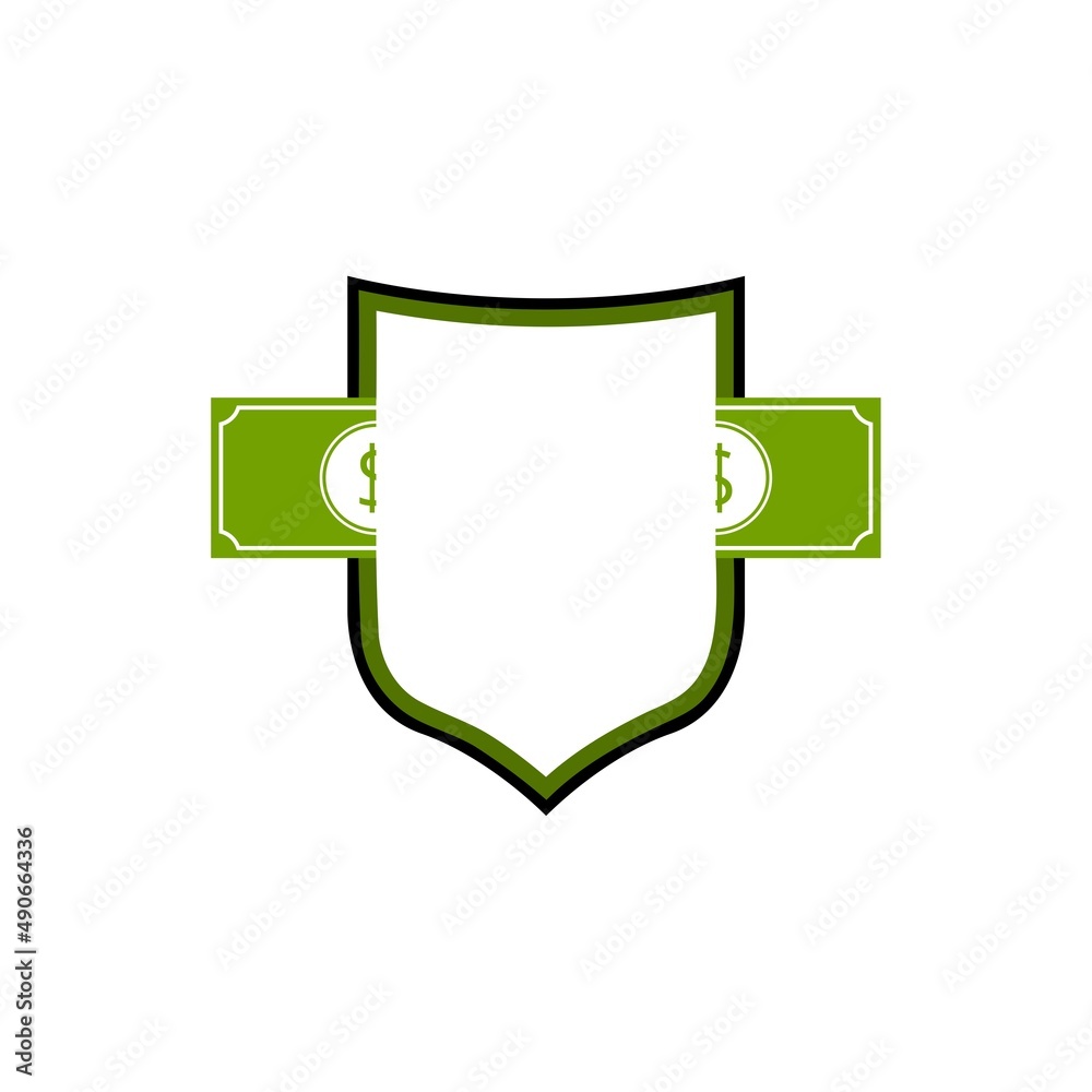 Money Security Logo, Dollar shield icon isolated on white background Money Security Logo, Dollar shield icon isolated on white background