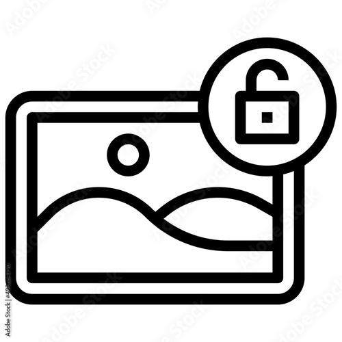 UNLOCK line icon,linear,outline,graphic,illustration