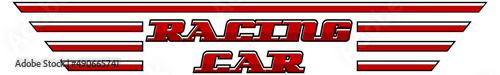 Racing car typography design