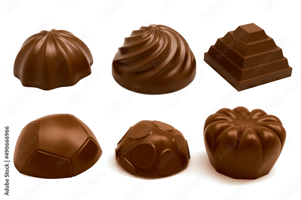 Milk chocolate molds. 3D Rendering Milk chocolate molds. 3D Rendering