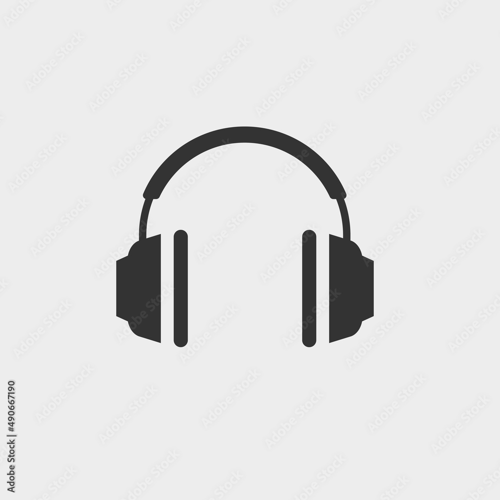 Headphones vector icon illustration sign Headphones vector icon illustration sign